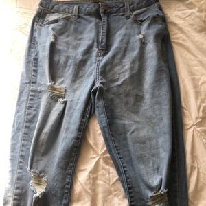 Fashion Nova Light Washed Ripped Jeans